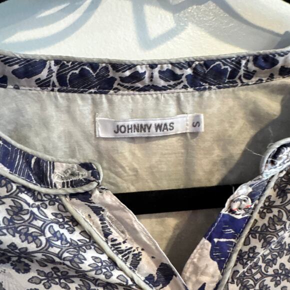 Johnny Was Filo Lucy Silk Midi Dress White Button Tie Waist Embroidered Sz S - Picture 4 of 8